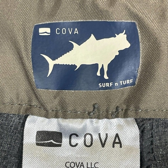 Cova Performance Shorts Mens 31 Gray Mid Rise Zip Pocket Stretch - Picture 8 of 14